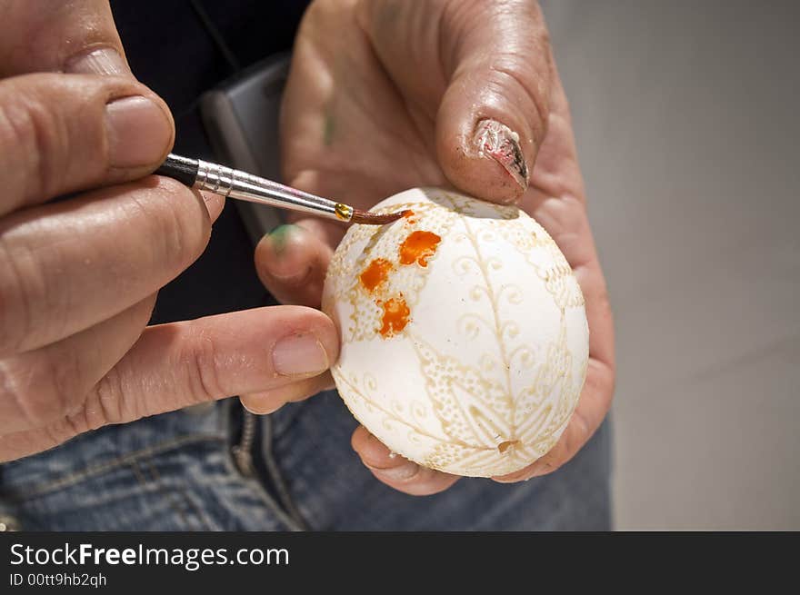 Painted eggs are decorated by various techniques before Easter. Painted eggs are decorated by various techniques before Easter.