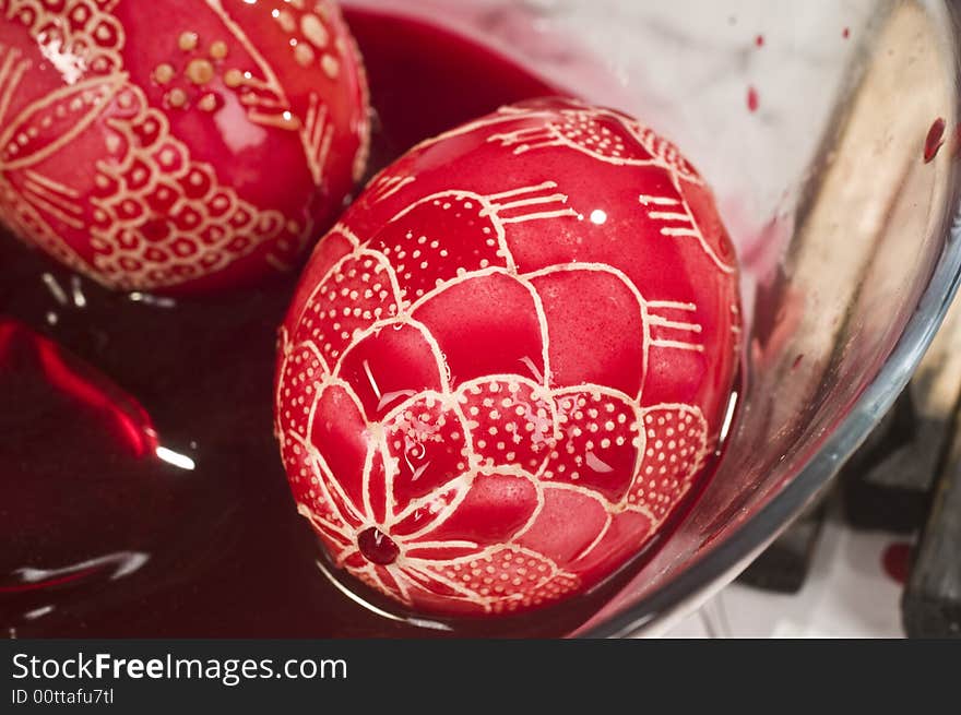 Painted eggs are decorated by various techniques before Easter. Painted eggs are decorated by various techniques before Easter.