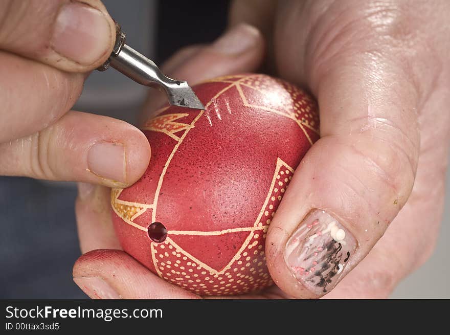 Painted eggs are decorated by various techniques before Easter. Painted eggs are decorated by various techniques before Easter.