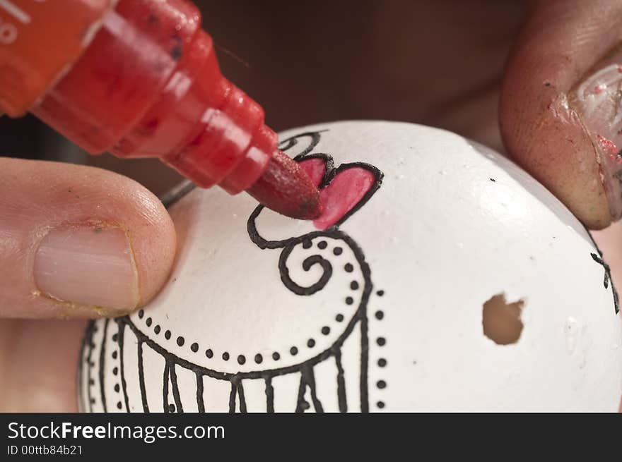 Painted eggs are decorated by various techniques before Easter. Painted eggs are decorated by various techniques before Easter.