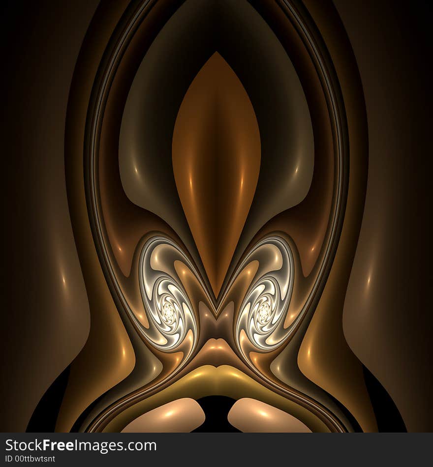 Abstract fractal image resembling a deco plastic sculpture