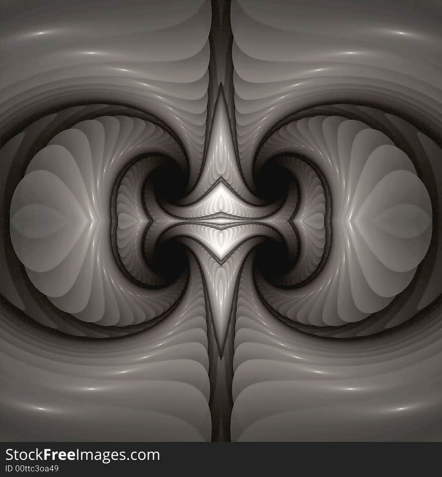 Abstract fractal image resembling an ivory amulet