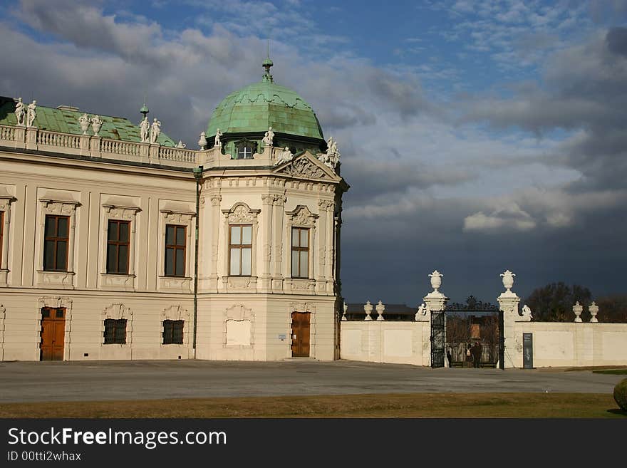 The Belvedere is a baroque palace complex built by Prince Eugene of Savoy in the 3rd district of Vienna, south-east of the city centre. The Belvedere is a baroque palace complex built by Prince Eugene of Savoy in the 3rd district of Vienna, south-east of the city centre.