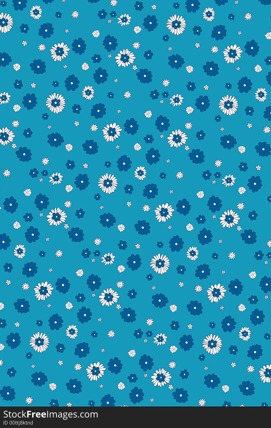 Blue and white flowers on a blue background. Blue and white flowers on a blue background