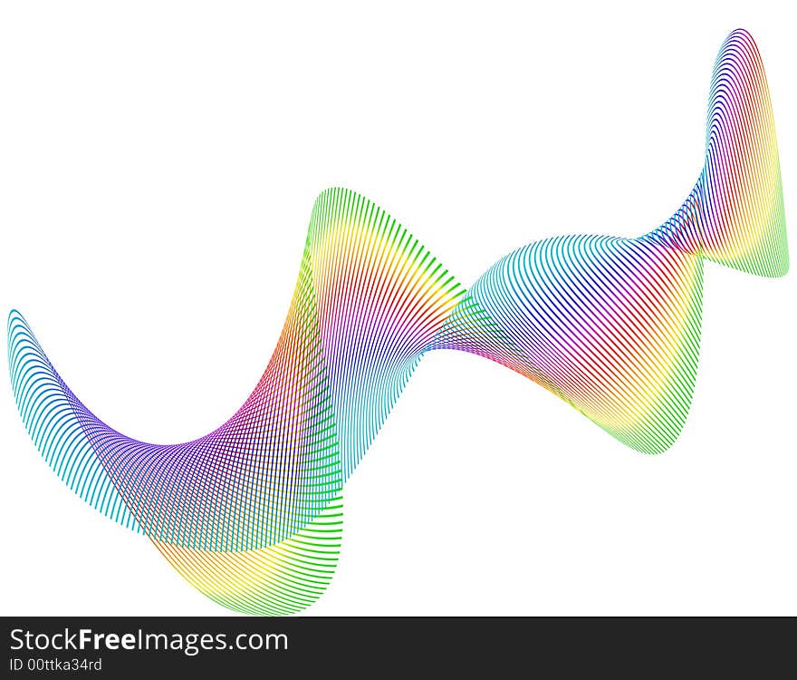 Elegantly curved rainbow gradient lines on a white background. Elegantly curved rainbow gradient lines on a white background