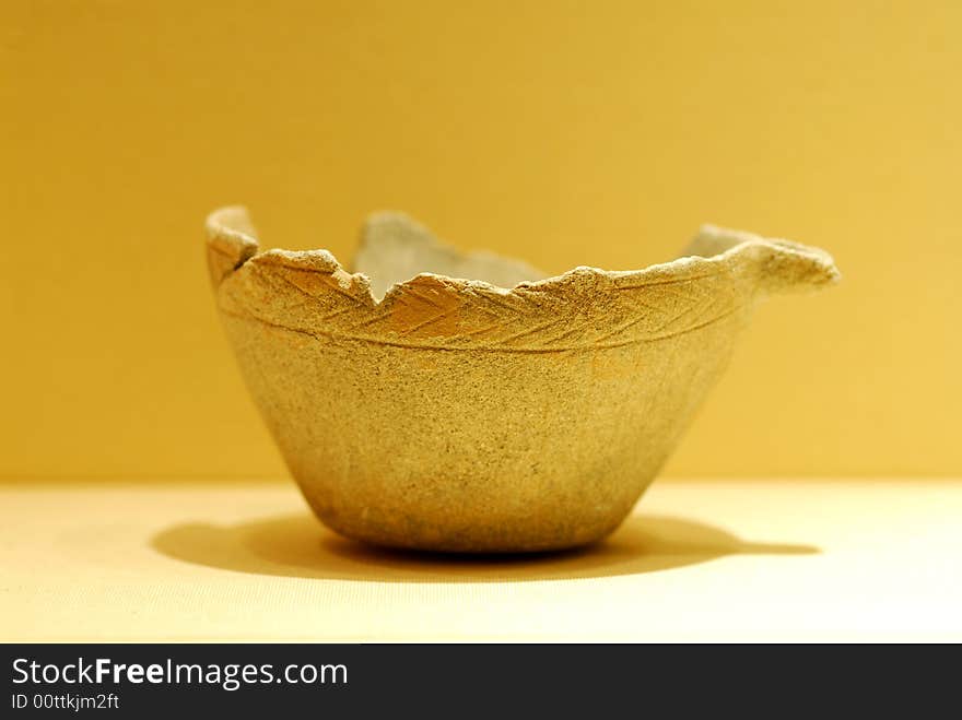 A stone pot in archaeological museum in Sharjah