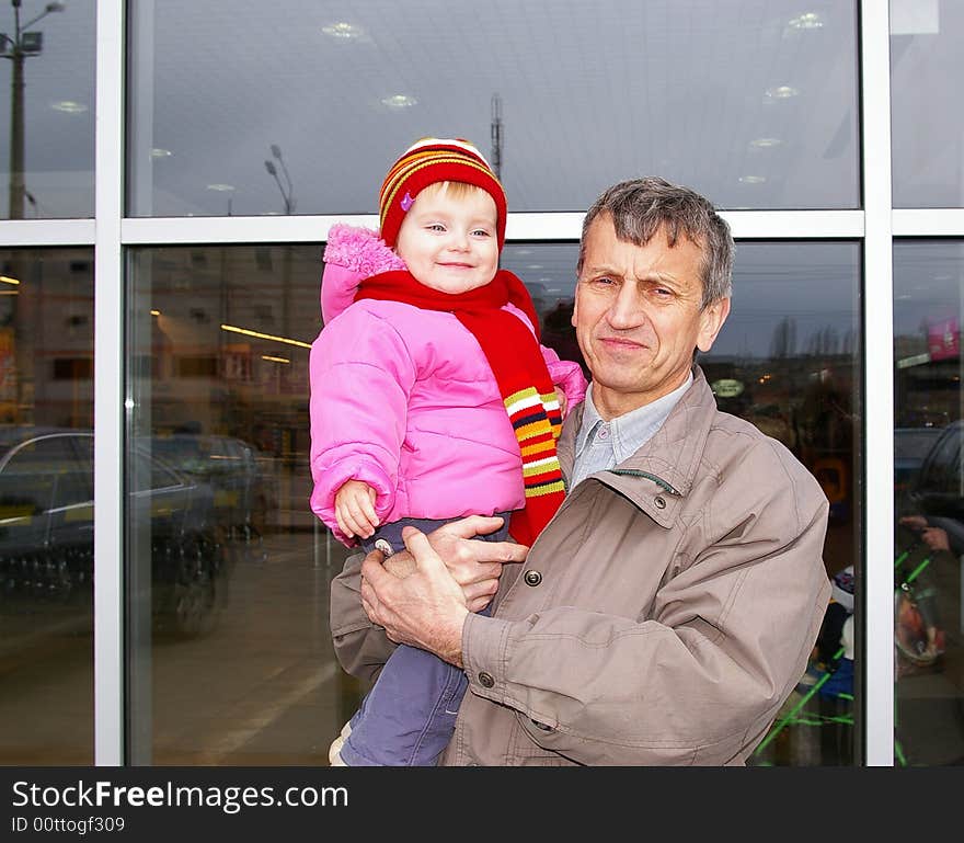 Grandfather and grand daughter