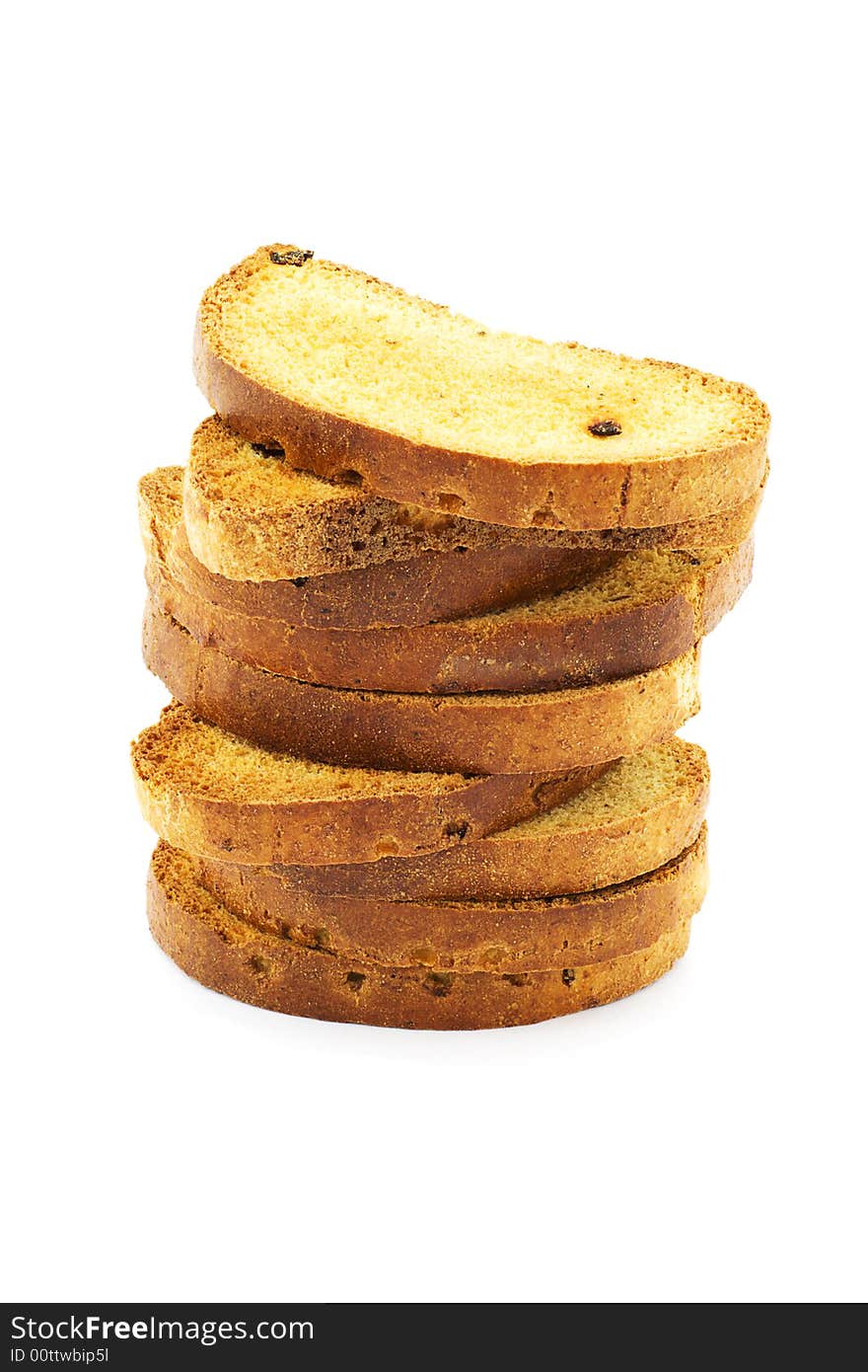 Isolated photo of several crispy and tasty crackers. Isolated photo of several crispy and tasty crackers