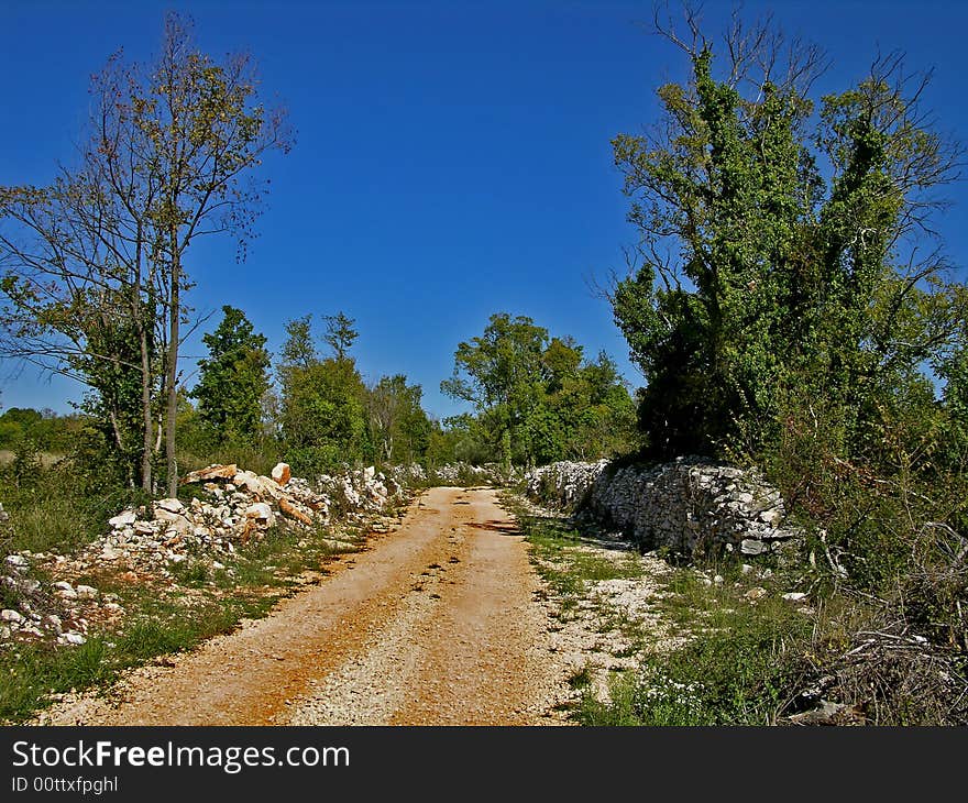 Rural road on Istra (Croatia). Rural road on Istra (Croatia)