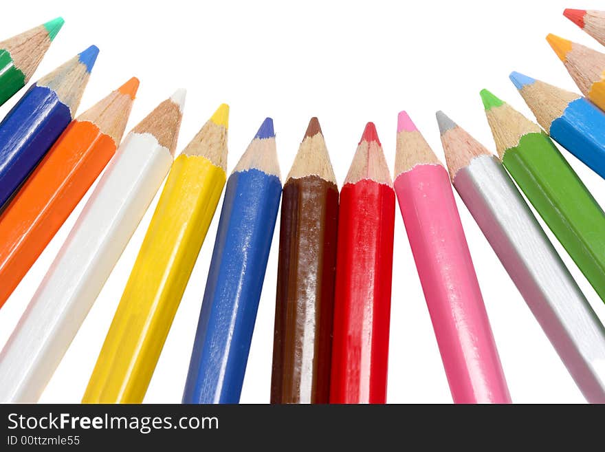 Color pencils isolated on white. Color pencils isolated on white