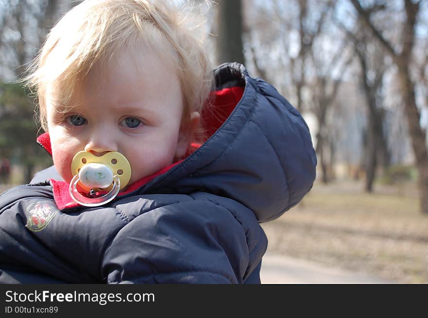 Baby with the pacifier