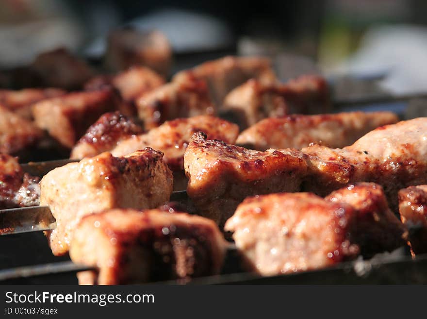 Barbecue in the countryside in the forest. Barbecue in the countryside in the forest