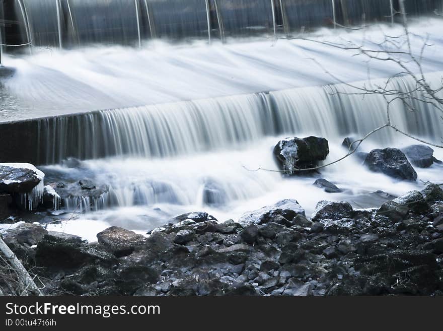 Smooth waterfall with a blur