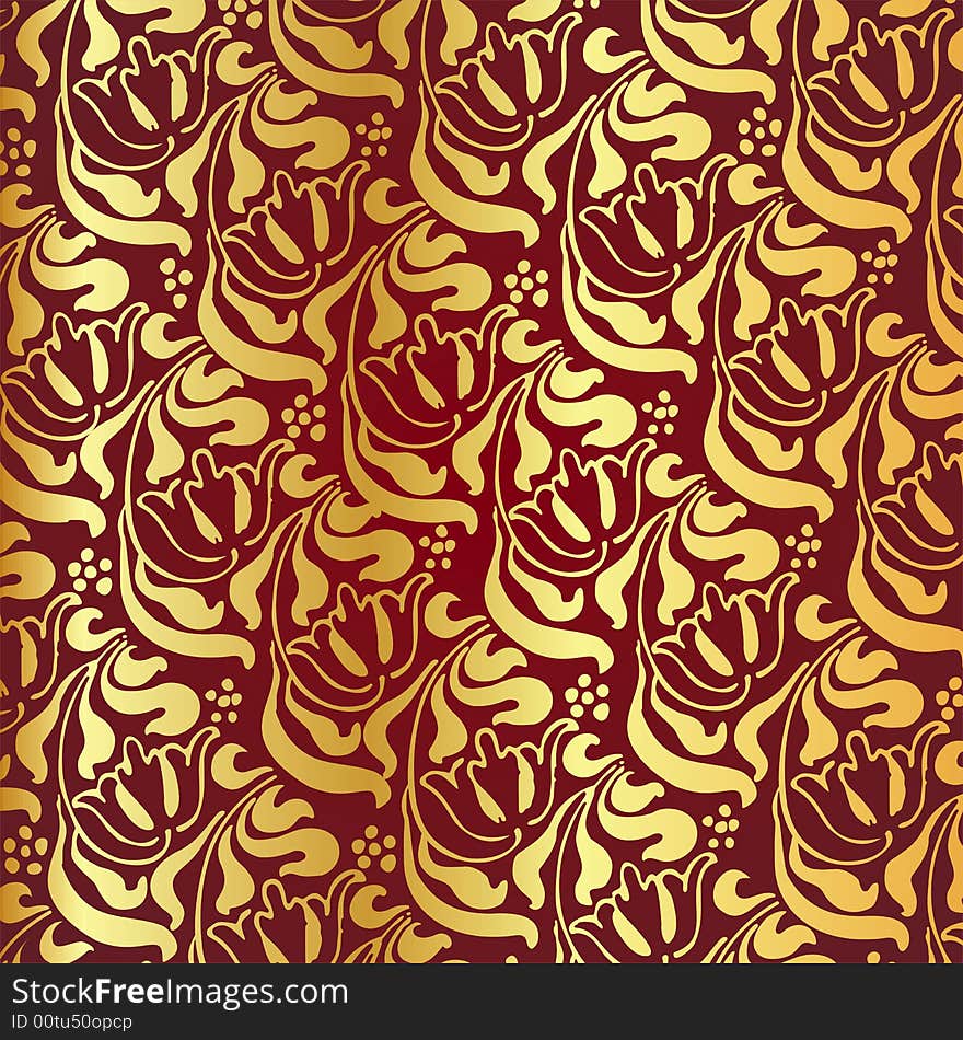 Golden Floral Background