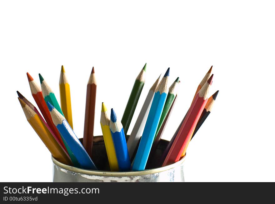 Pencils isolated on white background