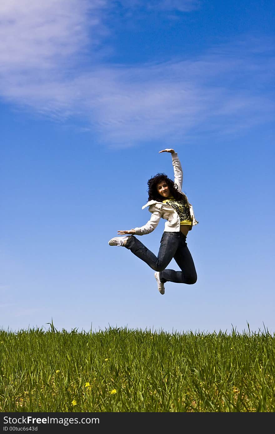 Jumping woman