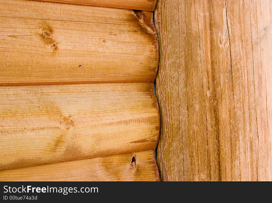 Logs that have been partially stripped. Logs that have been partially stripped