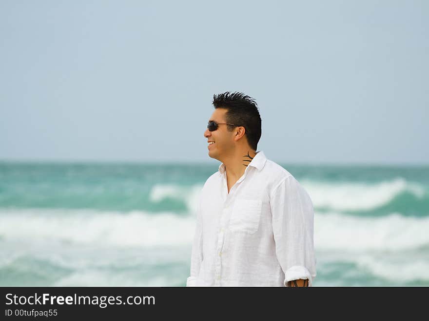 Happy Guy At The Beach