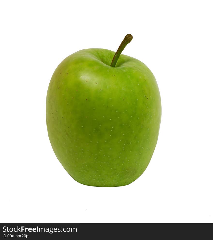 Green apple on a white background.