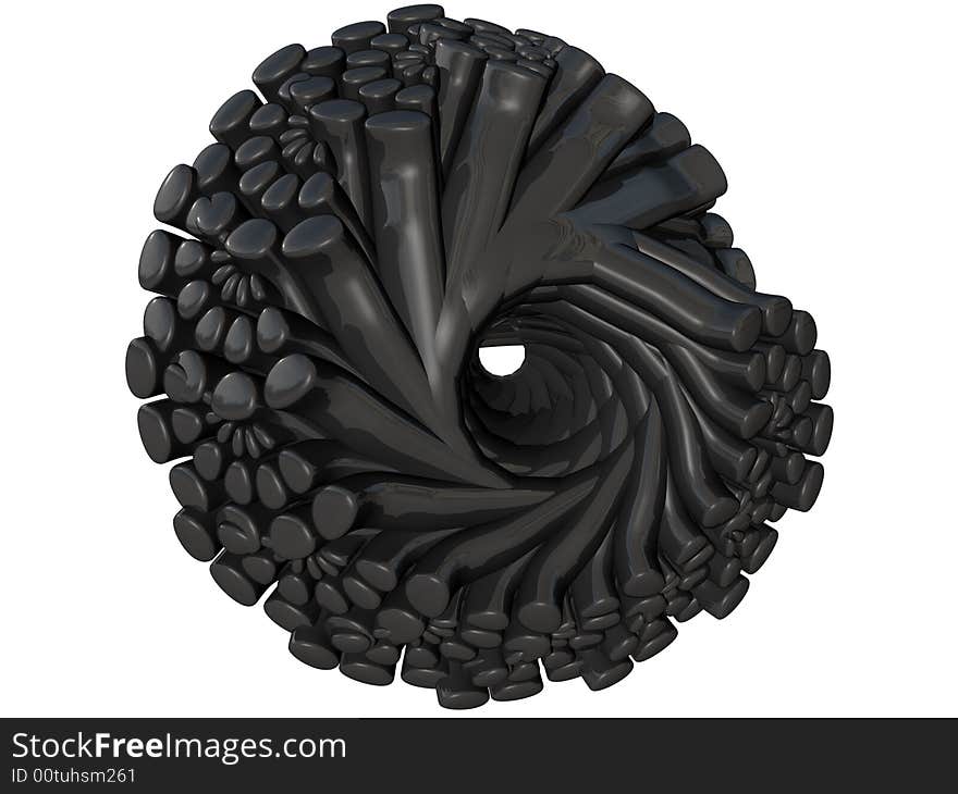 3D rendered abstract of a collection of black tubes. 3D rendered abstract of a collection of black tubes.