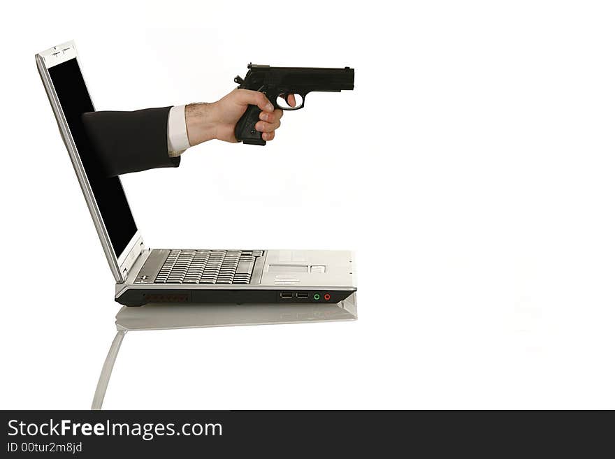 Shooting His Laptop