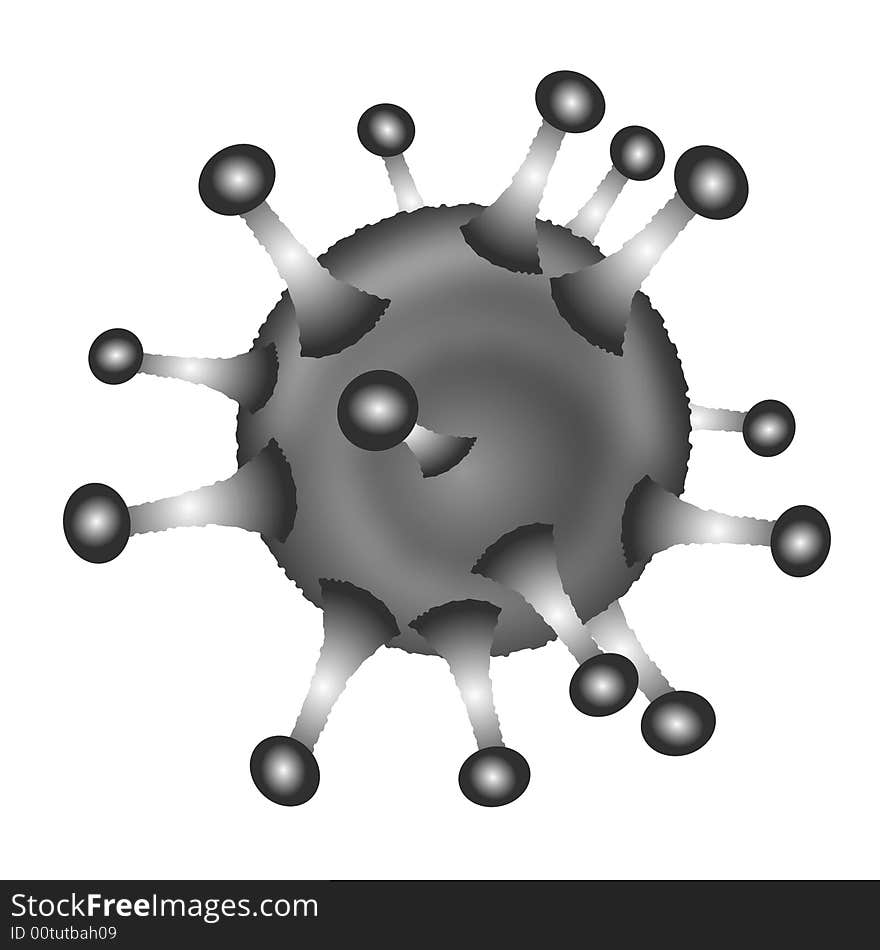 Virus on white background