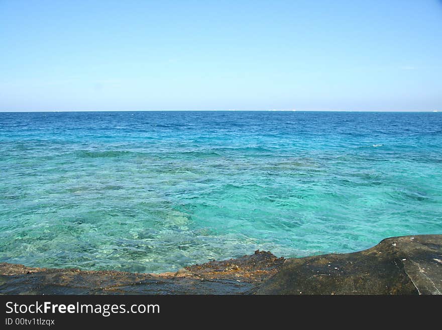 Nice look from a pier on the sea. Nice look from a pier on the sea