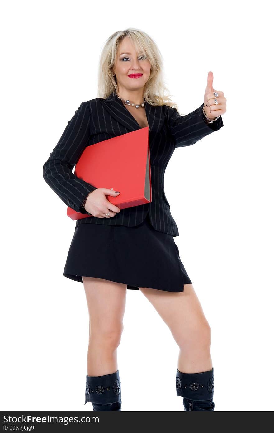 Business woman on white background