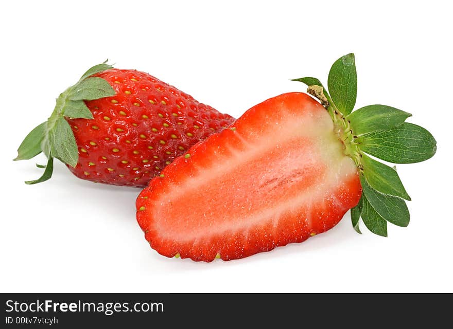 Strawberries isolated on white background