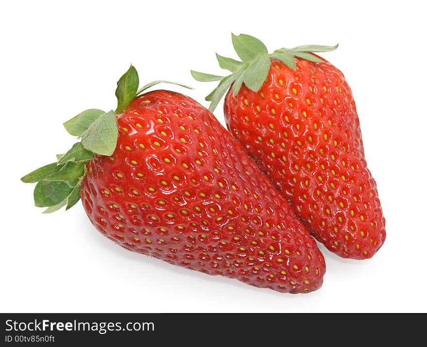 Strawberries isolated on white background