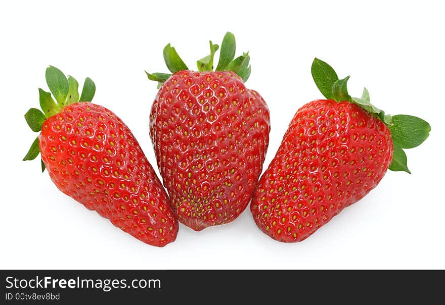 Strawberries isolated on white background