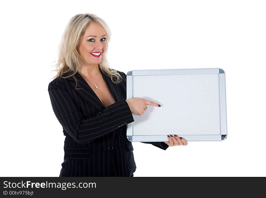 Business woman on white background