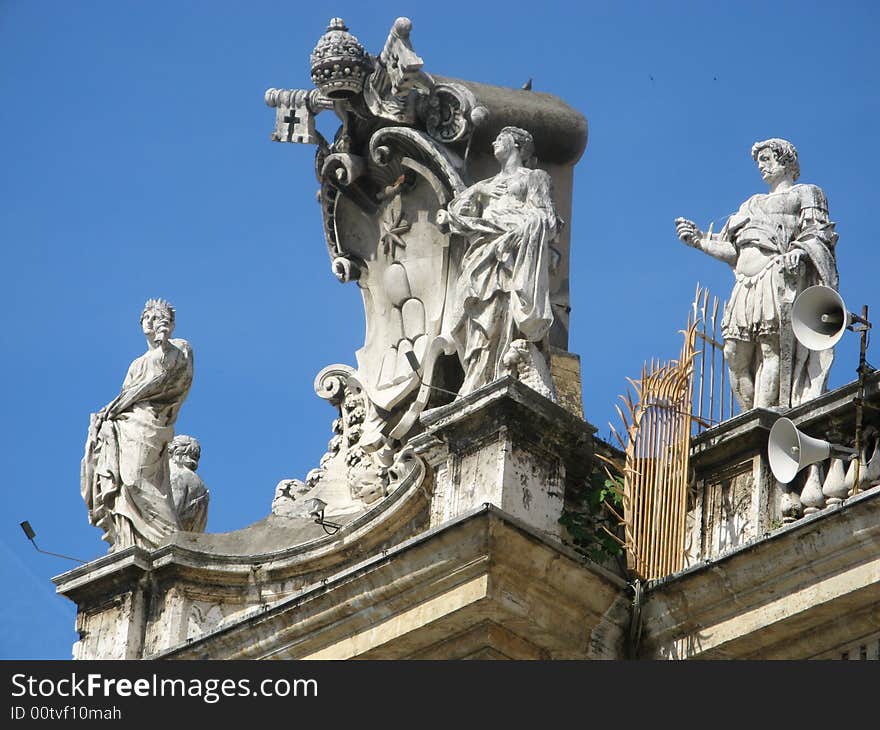 Vatican Logo and Statue