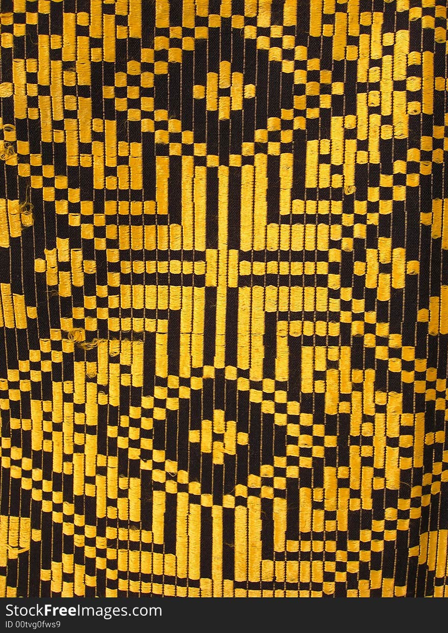 Belarussian national ornament in black and yellow.