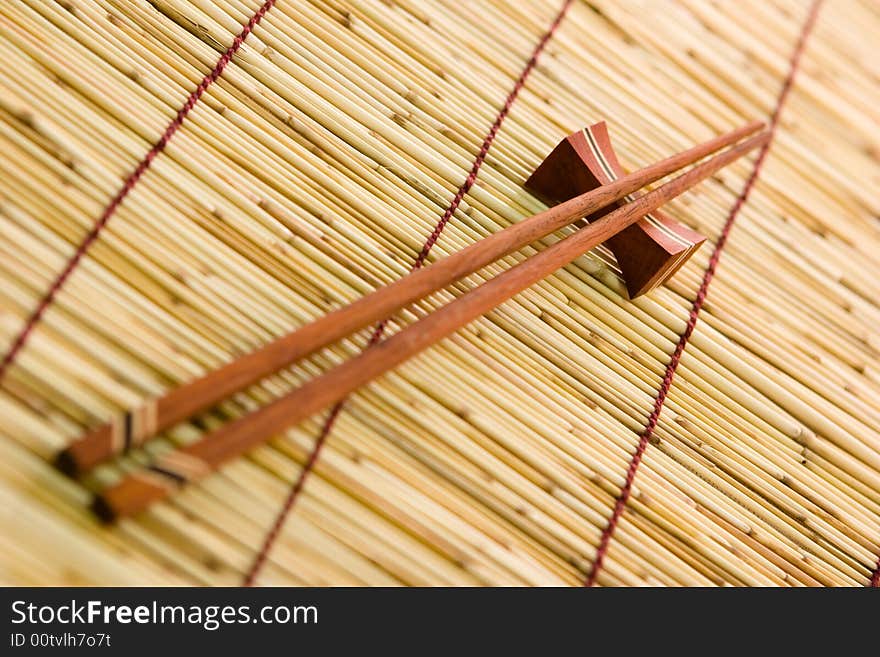 Japanese hashi set on the table