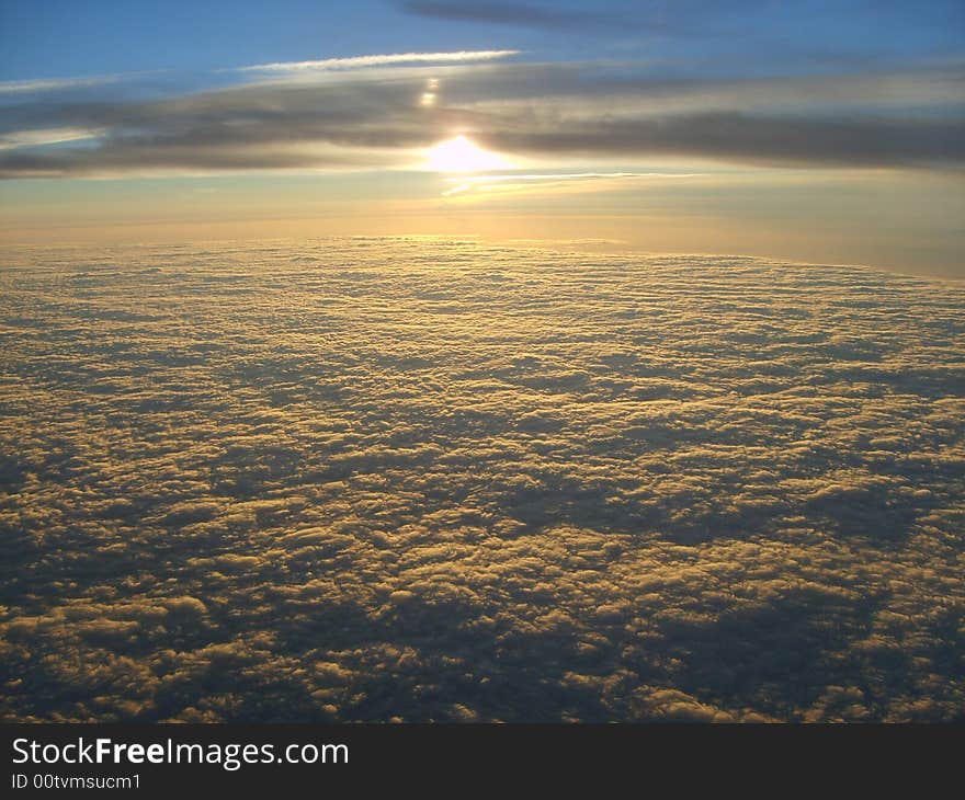 The photo was taken from the plane in the moning. The high is about 8 km. The photo was taken from the plane in the moning. The high is about 8 km