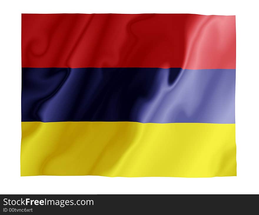 Fluttering image of the Armenian national flag. Fluttering image of the Armenian national flag