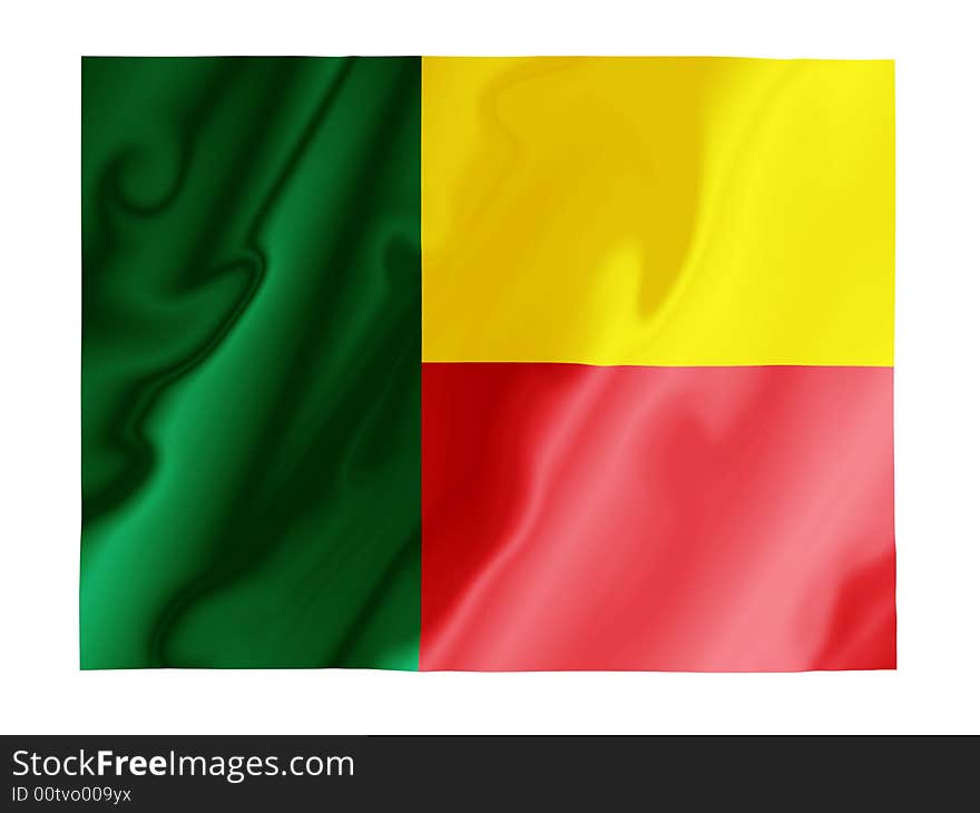 Fluttering image of the Benin national flag. Fluttering image of the Benin national flag