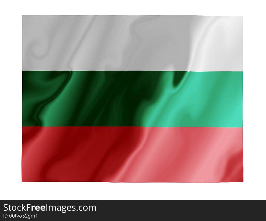 Fluttering image of the Bulgarian regional flag. Fluttering image of the Bulgarian regional flag