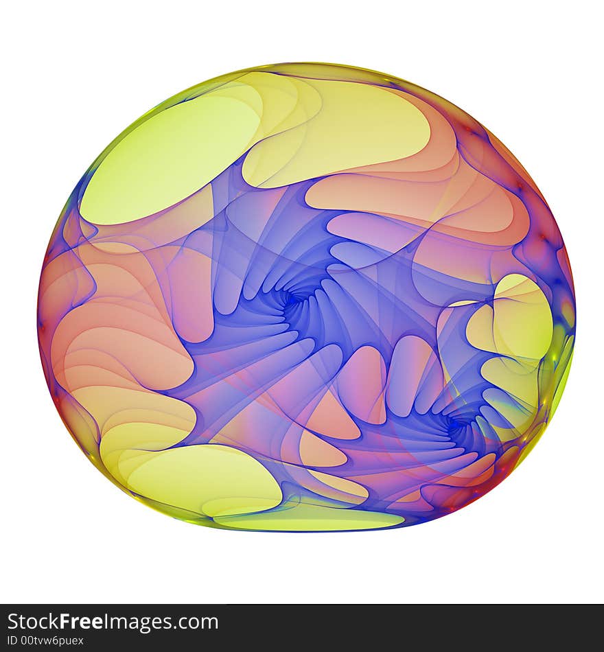 Abstract fractal image resembling a milifiori paperweight