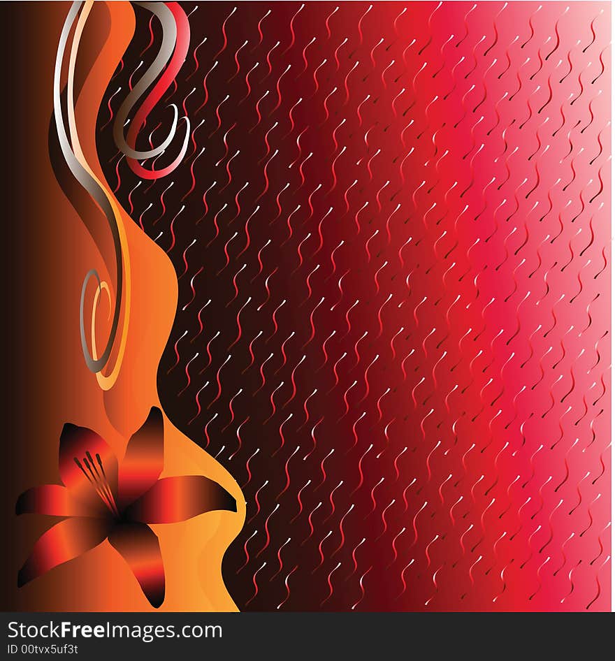 A floral square background in orange and red tones. A floral square background in orange and red tones