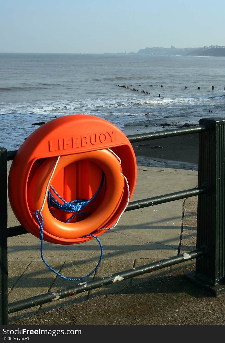 Lifebelt on Yorkshire Coast ready if required