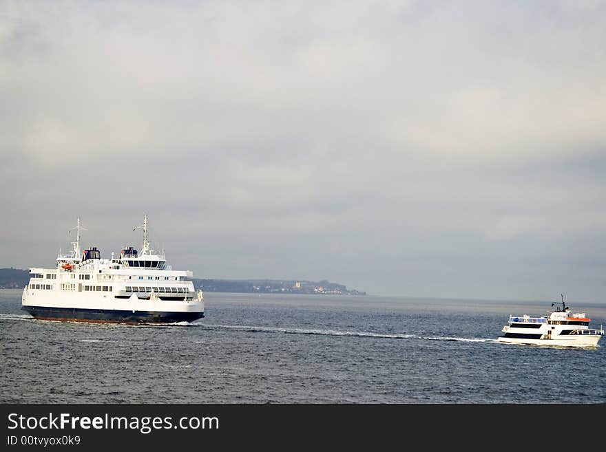 Ferry Boats At Nordic Sea