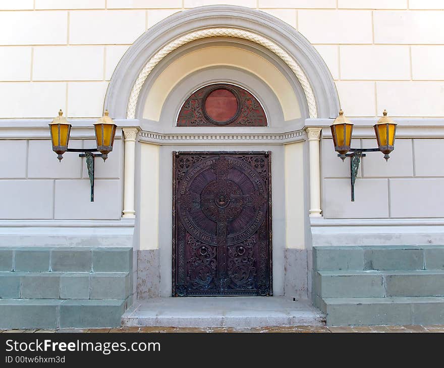 Main Door of the St. Wladimir Orthodox Temple in the Khersones, Crimea. Main Door of the St. Wladimir Orthodox Temple in the Khersones, Crimea