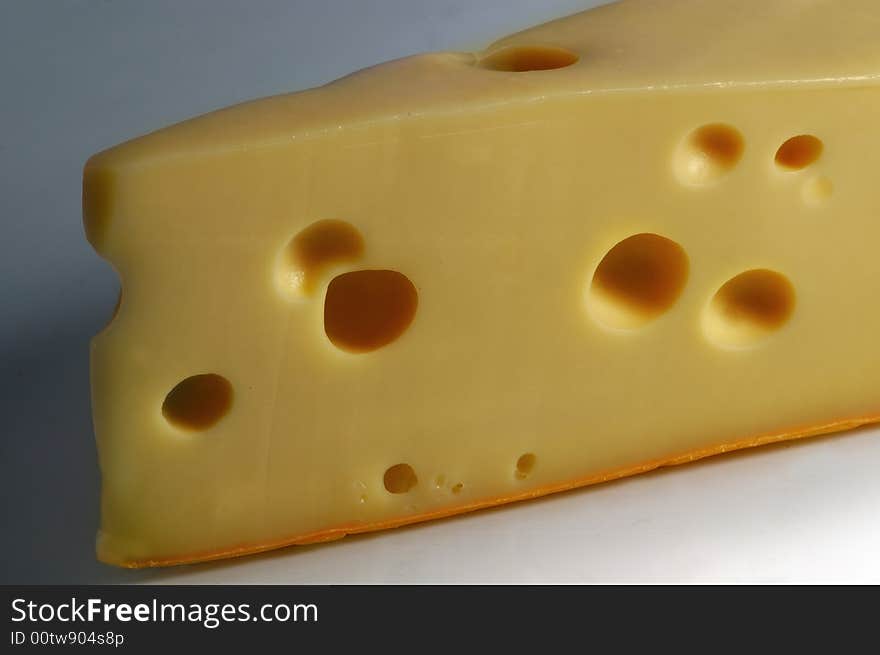 Fresh and tasty slice of cheese