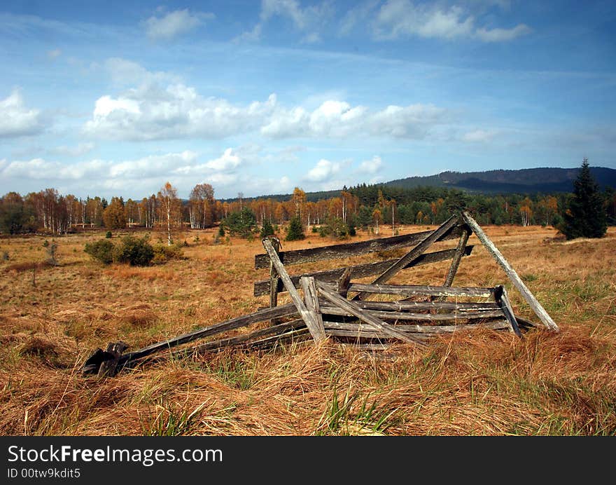 MOUNTAIN SCENERY AND BLUE SKY, Bohemia, Czech republic