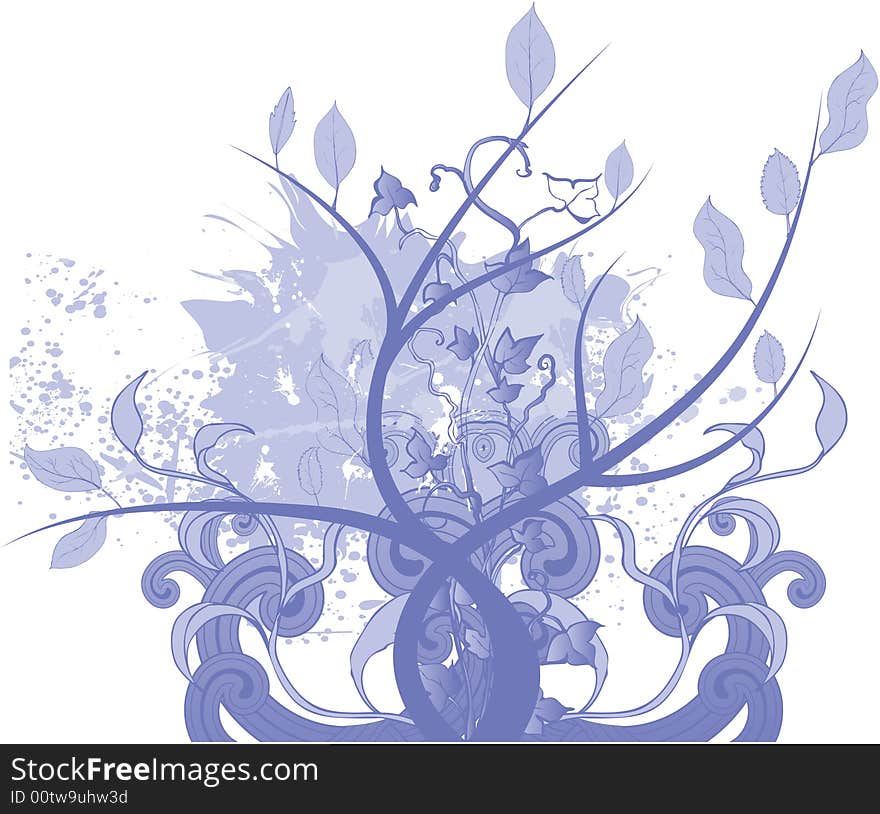 Spring floral background with grunge elements. Spring floral background with grunge elements