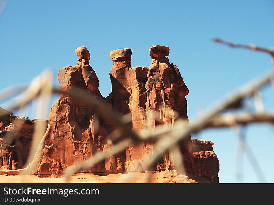 View of three gossips in arches NP