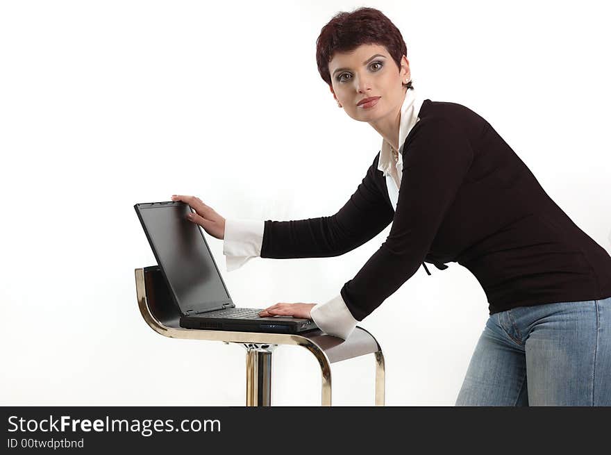 Business woman with laptop