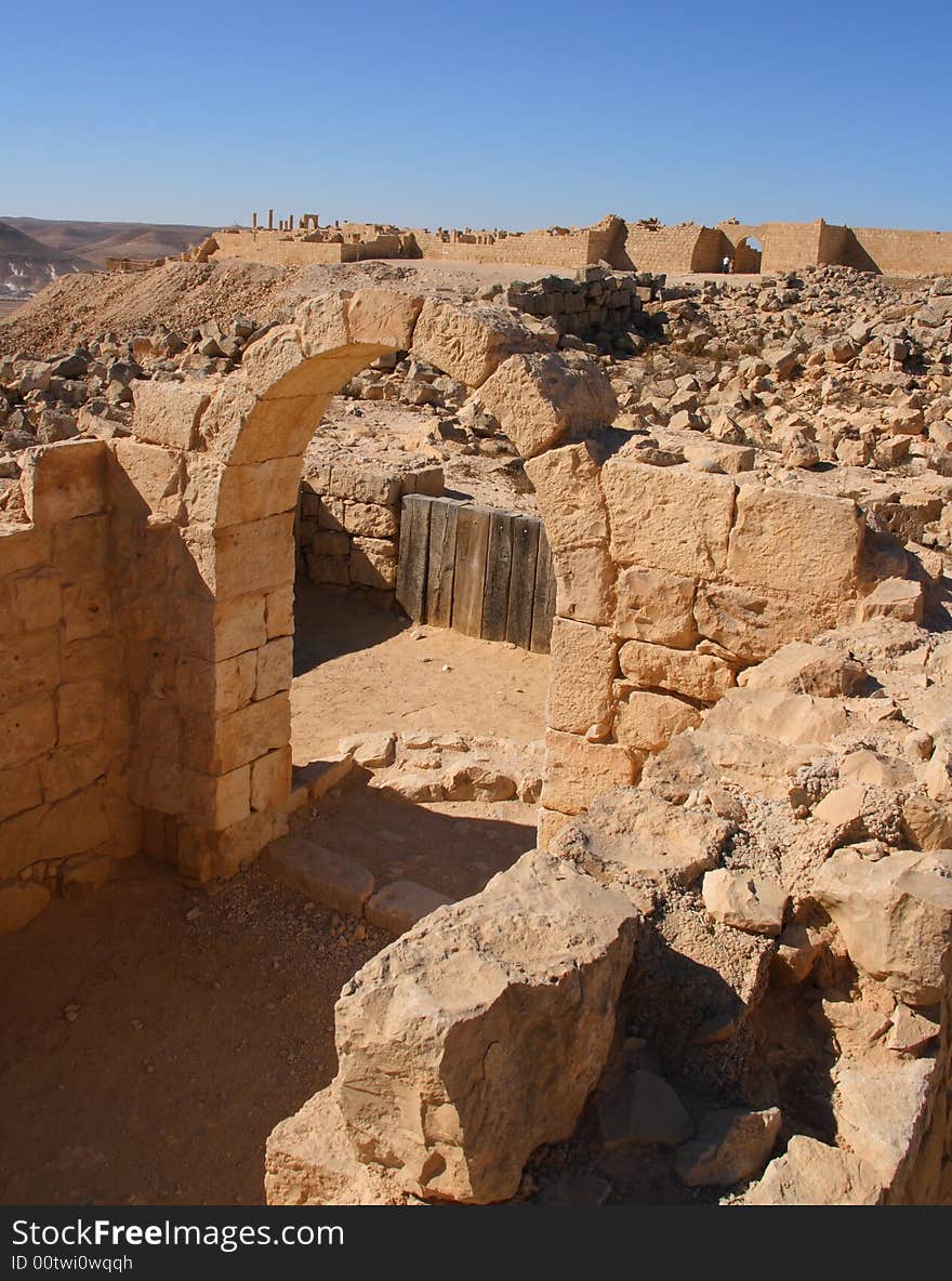 Reconstructed byzantine house in Avdat, Israel. Reconstructed byzantine house in Avdat, Israel